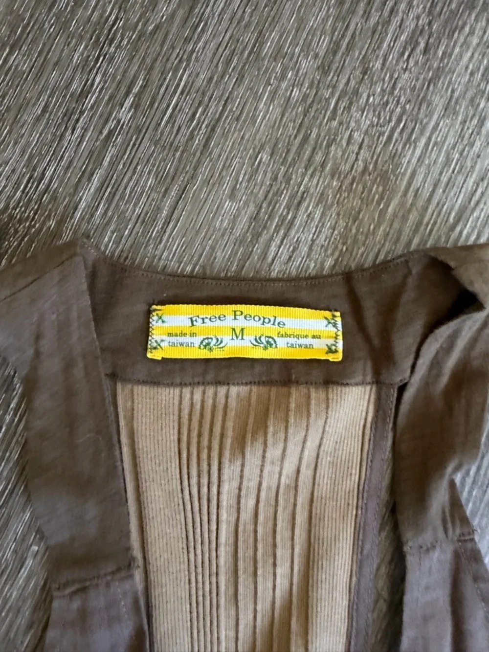 Brown Pocketed Smocked Apron Dress